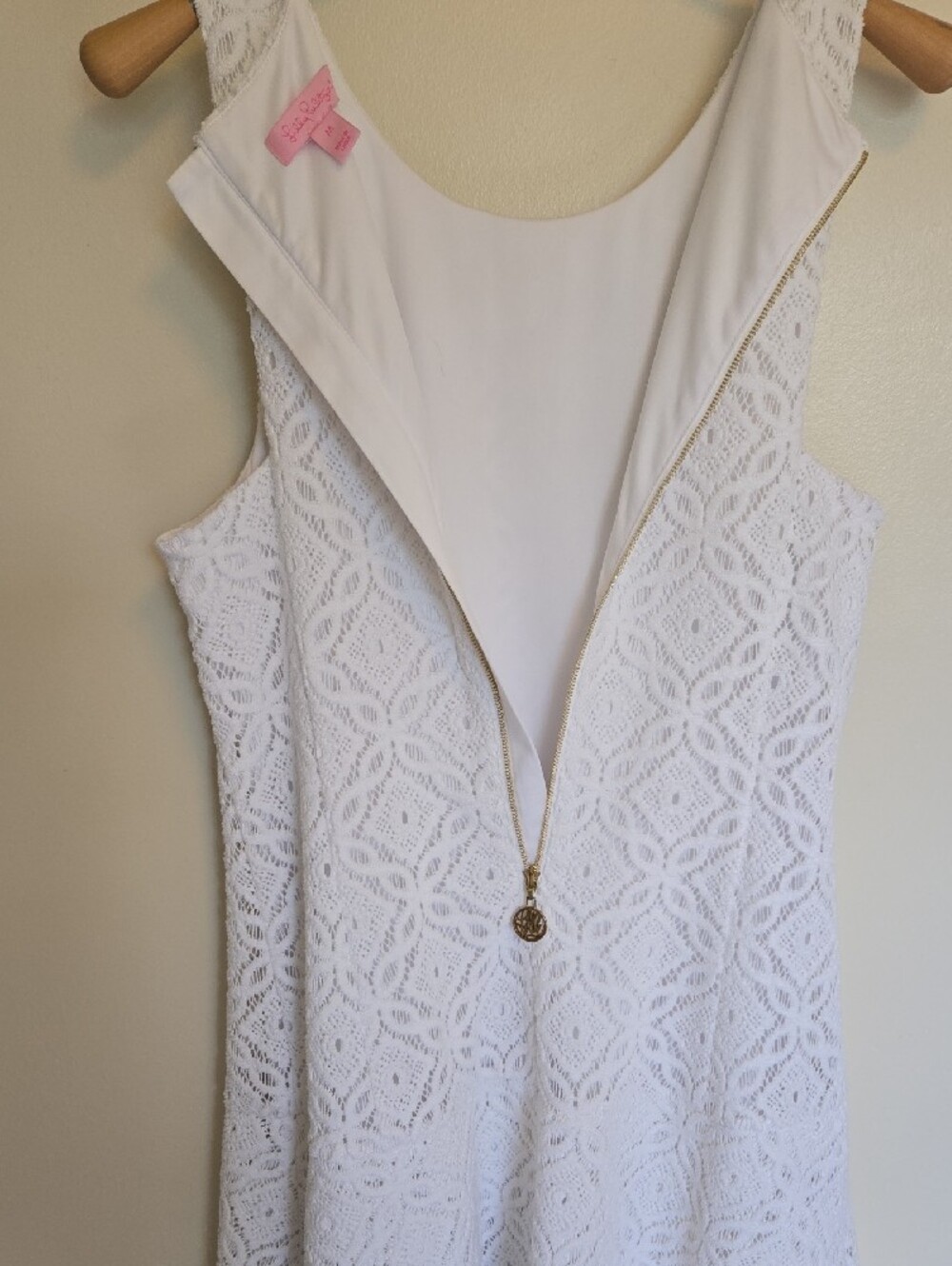 Lilly Pulitzer Kent Fit And Flare Dress "Resort White Tellis Lace" White M LWD - Picture 8 of 12